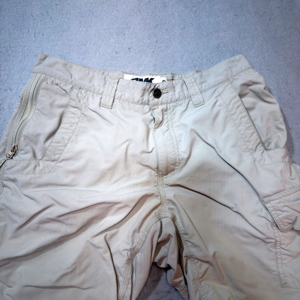 Mountain Khakis Cargo Shorts Mens 33x9 Beige Canvas Classic Fit Hiking Utility
